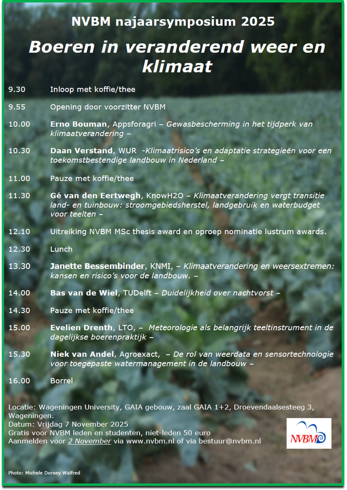 Najaarssymposium 7 Nov 2025: Boeren in veranderend weer en klimaat
